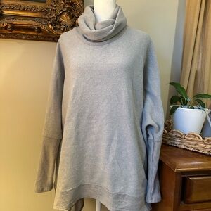 Gray Turtleneck Sweater Drape